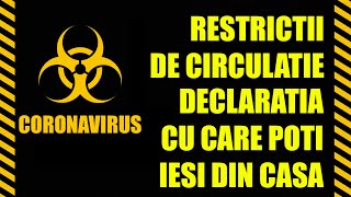 RESTRICTII DE CIRCULATIE ASA ARATA DECLARATIA CU CARE POTI IESI DIN CASA [upl. by Notgnilra]