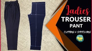 Ladies Fitting Trouser ll Pant Trouser ki Cutting and Stitching in HindiUrdu l Easy Method [upl. by Uzzia]