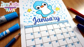 DIY  JANUARY CALENDAR  Bullet journal decoration organization ideas [upl. by Aneehs]