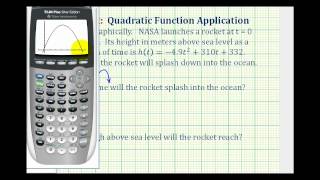 Ex Quadratic Function Application Using a Graphing Calculator  Rocket Launch [upl. by Leunas692]