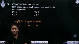 CH2CH─CHCH─CHCH2 How many geometrical isomers are possible for this compound [upl. by Fleisher]