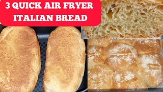 THREE EASY ITALIAN BREAD RECIPES IN THE AIR FRYER CIABATTA PARMESAN CHEESE amp CRUSTY BREAD ROLLS [upl. by Ekusoyr]