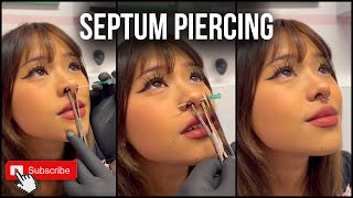 Septum piercing process Must watch piercing [upl. by Imim]