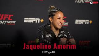 Jaqueline Amorim full UFC Vegas 88 postfight interview [upl. by Aelam949]