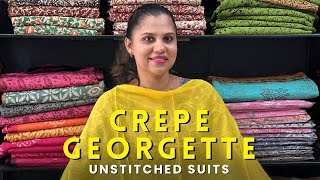 Crepe Georgette Unstitched Suits [upl. by Miarhpe946]