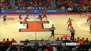 Caris LeVert injury against Illinois [upl. by Ahsitil]