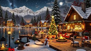 Relaxing Holiday Jazz Music amp Festive Vibes 🎄 Cozy Winter Porch Ambience ❄️ Smooth Jazz on Snow Day [upl. by Wittenburg]