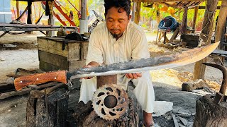 Sword Making  Forging A Powerful SWORD From The Oldest SPROCKET [upl. by Awra858]