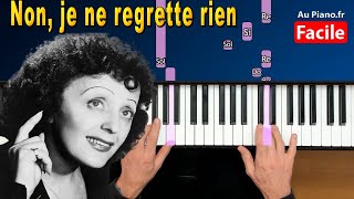 Edith Piaf Non Je ne regrette rien Wednesday Addams  Piano Cover Tutorial FACILE [upl. by Yvonner19]