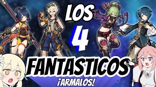 LOS PERSONAJES 4 ESTRELLAS QUE DEBES DE ARMAR SI O SI✅ARMAS ARTEFACTOS GUIA COMO ARMARLOS✨👀 [upl. by Nahc]