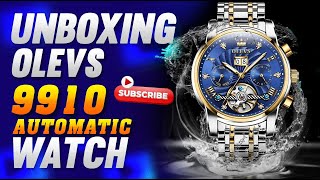 OLEVS 9910 Mechanical automatic watch unboxing  automaticwatch mechanicalwatch tareqcreations [upl. by Riddle]