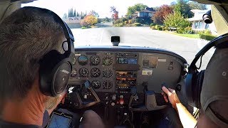 Cessna Landing in a Neighborhood Challenging Class B Airspace  NorCal Flying [upl. by Leonid145]