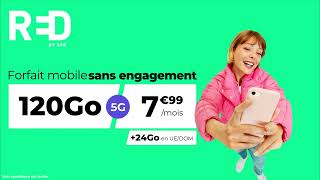 RED by SFR  Forfait Mobile sans engagement 120Go 5G à 799euros par mois [upl. by Bernj436]