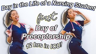 Day in the Life of a Nursing Student First Day of Preceptorship in ICU [upl. by Akiemahs]