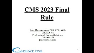 CMS Physician Fee Schedule Final Rule 2023 Webinar [upl. by Hagar463]