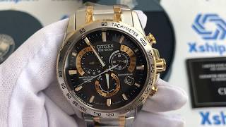 Xshipvn Citizen Perpetual Chrono AT Black Dial Twotone AT400452E [upl. by Dweck]