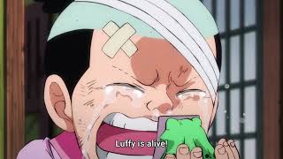 Momonosuke speech quotLuffy is alivequot One Piece EP 1036 OST [upl. by Purdum]