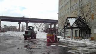 Bobcat S130 with Salter Assisting In Snow Removal [upl. by Ancell945]