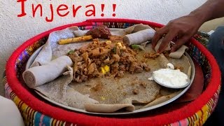 How to eat typical Ethiopian food Injera [upl. by Bannerman]