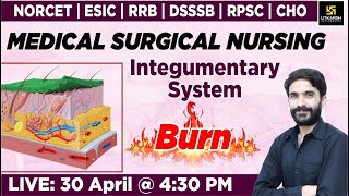 MSN Integumentary System  Burn  For NORCET  RRB  DSSSB  RPSC  CHO By Raju Sir [upl. by Aicatsan]