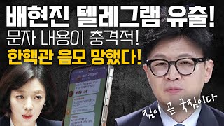 한동훈 국회 난입해 이상행동  배현진 충격 텔레그램 유출  오만한 한동훈 무식한 헛소리하다 개망신 배현진 한동훈 윤석열 [upl. by Greyson]