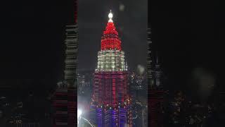 National Day Colours Lightup Menara Kembar PETRONASTwinTowersOfficial petronastwintowers25 [upl. by Yorick545]