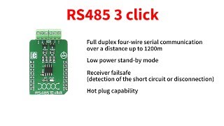 RS485 3 click  suited for transmitting smaller blocks of data over long distances [upl. by Lenes]