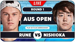 RUNE vs NISHIOKA • Australian Open 2024 • LIVE Tennis PlaybyPlay Stream [upl. by Vince674]