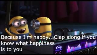 Pharrell WilliamsHappy Lyrics Despicable Me 2 [upl. by Durwood]