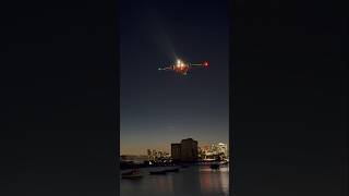 Swiss Airbus A220100 Night Landing at London City Airport aviation [upl. by Eessej]