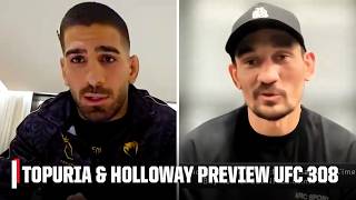 Ilia Topuria and Max Holloway have TENSE interview while previewing UFC 308  ESPN MMA [upl. by Enrol71]