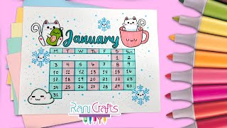 DIY  JANUARY CALENDAR  Bullet journal decoration organization ideas [upl. by Rossuck]