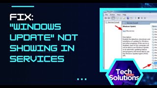 SOLVED quotWindows Updatequot is Missing from Services Troubleshooting Steps [upl. by Donall]