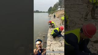 Construction of embankment using gabion baskets construction quanhuychannel [upl. by Zackariah]