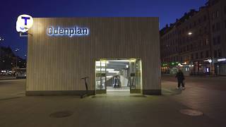 Sweden Stockholm Odenplan trainsubway station 2X elevator 2X escalator [upl. by Aneehsak721]