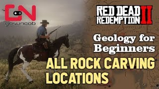 Red Dead Redemption 2  All Rock Carving Locations  Geology for Beginners Mission [upl. by Whetstone366]