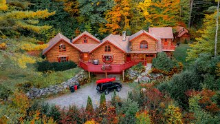 Epic Autumn Log Cabin Experience 🍁 Fall Foliage in the Berkshire Mountains [upl. by Durman]