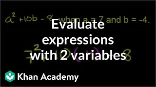 Example Evaluating expressions with 2 variables  Algebra I  Khan Academy [upl. by Sybilla]