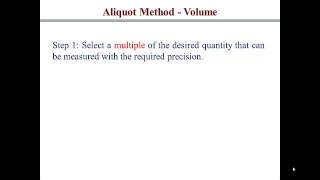 The Aliquot Method [upl. by Ellan954]