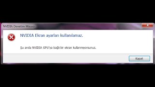 nvidia şu anda gpu bağlı bir ekran kullanmıyorsunuz hatası çözümü [upl. by Aicilif865]