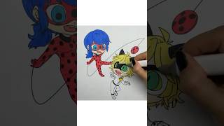 REVERSE Coloring Miraculous Ladybug amp Cat Noir reverse coloring miraculous coloringtime markers [upl. by Nhguahs331]