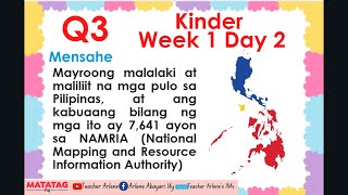 Quarter 3 Kinder Week 1 Day 2 Pagsiyasat sa mapa ng Pilipinas [upl. by Ynnatirb]