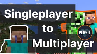 Enable online multiplayer in Single player world with playitgg Minecraft java [upl. by Aerdna]