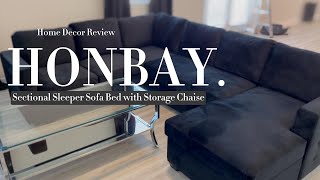 Transform Living HONBAY Velvet Sleeper Sofa with Storage [upl. by Borlase]