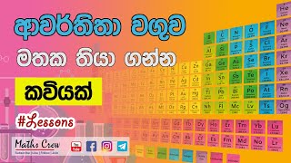 Awarthitha Waguwa Sinhala Song  periodic table song  ආවර්තිතා වගුව පාඩම් කරන්න කවියක් [upl. by Quenna]