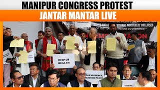 Manipur  INDIA Bloc Leaders Demand End to Manipur Turmoil SitIn Protest at Jantar Mantar [upl. by Yovonnda511]