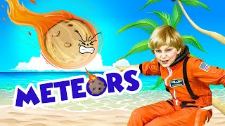 METEORS for Kids Learning Videos By LiamMeteorites crush 🚀🥌 [upl. by Ihp]