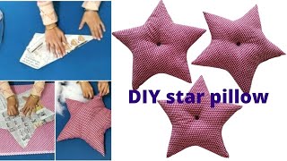 Diy star cushion  Beautiful star cushion ki cutting and stitching  fabric pillow at home [upl. by Lateehs]