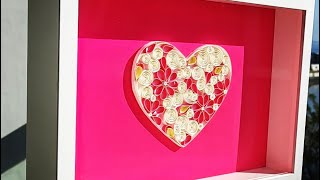 paper quilling  valentine  heart  papercraft  how to make quilling heart  love  crafts [upl. by Ramej]