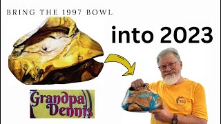 caragana root woodturning bowl part1 [upl. by Korb117]